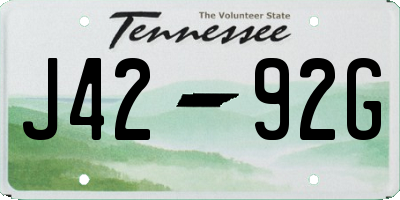 TN license plate J4292G