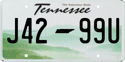 TN license plate J4299U
