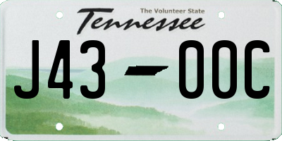 TN license plate J4300C