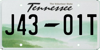 TN license plate J4301T