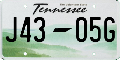 TN license plate J4305G