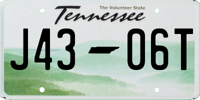 TN license plate J4306T