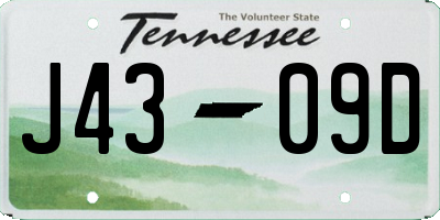 TN license plate J4309D