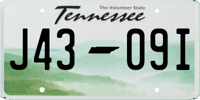 TN license plate J4309I