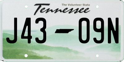 TN license plate J4309N