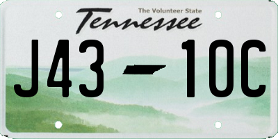 TN license plate J4310C