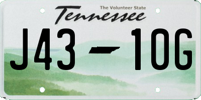 TN license plate J4310G