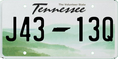 TN license plate J4313Q