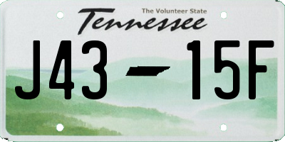 TN license plate J4315F