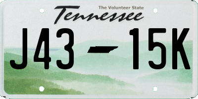 TN license plate J4315K