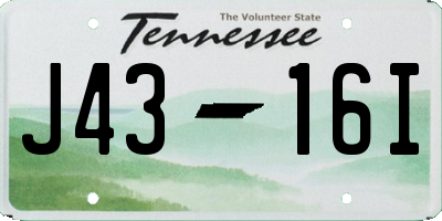 TN license plate J4316I