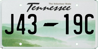 TN license plate J4319C