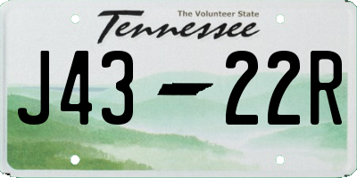TN license plate J4322R