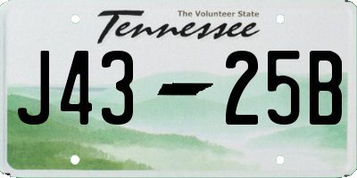 TN license plate J4325B