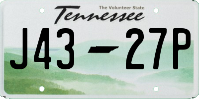 TN license plate J4327P