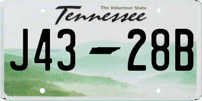 TN license plate J4328B
