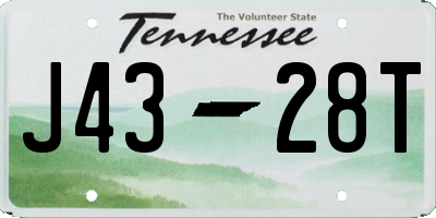 TN license plate J4328T
