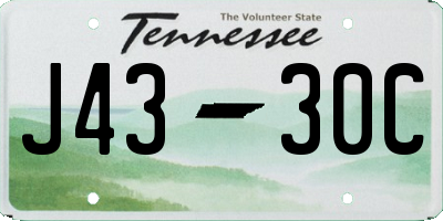 TN license plate J4330C