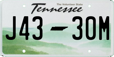 TN license plate J4330M
