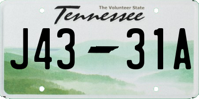 TN license plate J4331A