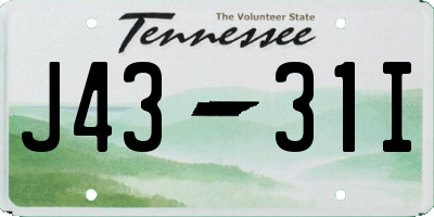 TN license plate J4331I
