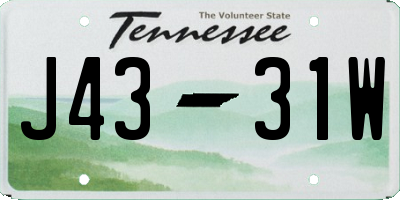 TN license plate J4331W
