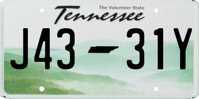 TN license plate J4331Y