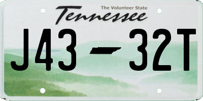 TN license plate J4332T