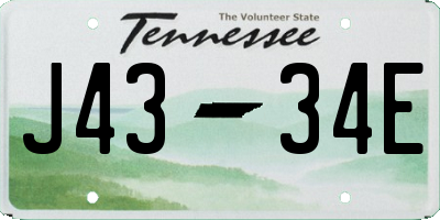 TN license plate J4334E