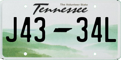 TN license plate J4334L