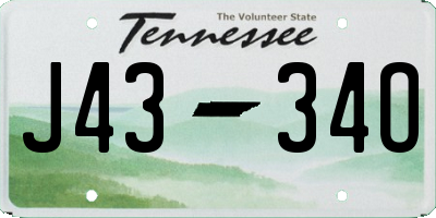 TN license plate J4334O