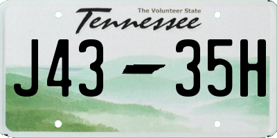 TN license plate J4335H