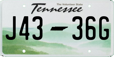 TN license plate J4336G