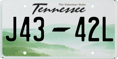 TN license plate J4342L