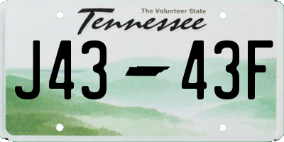 TN license plate J4343F