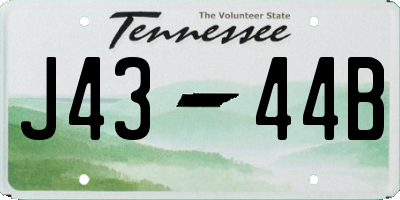 TN license plate J4344B