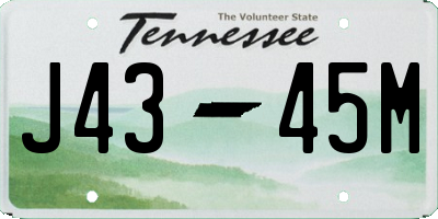 TN license plate J4345M