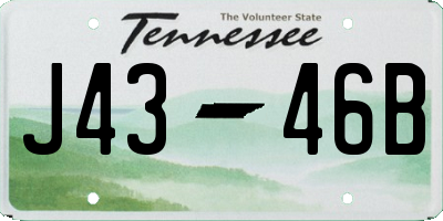 TN license plate J4346B