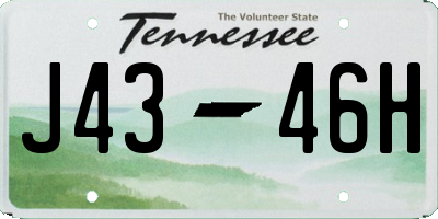 TN license plate J4346H