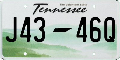 TN license plate J4346Q