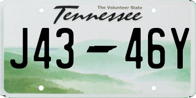 TN license plate J4346Y
