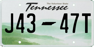 TN license plate J4347T