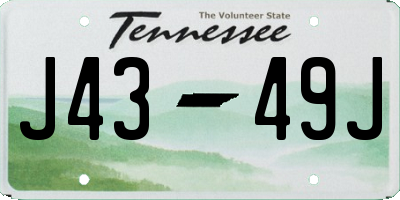 TN license plate J4349J