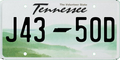 TN license plate J4350D