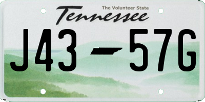 TN license plate J4357G