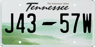TN license plate J4357W