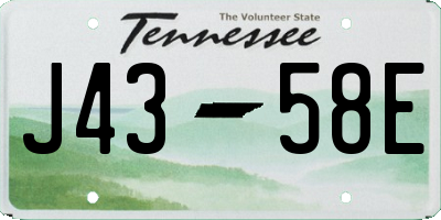 TN license plate J4358E