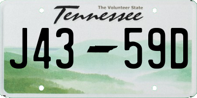 TN license plate J4359D
