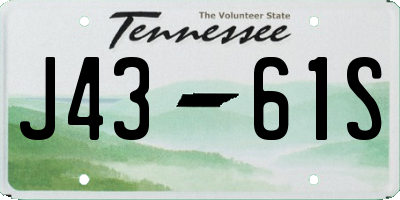TN license plate J4361S