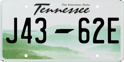 TN license plate J4362E